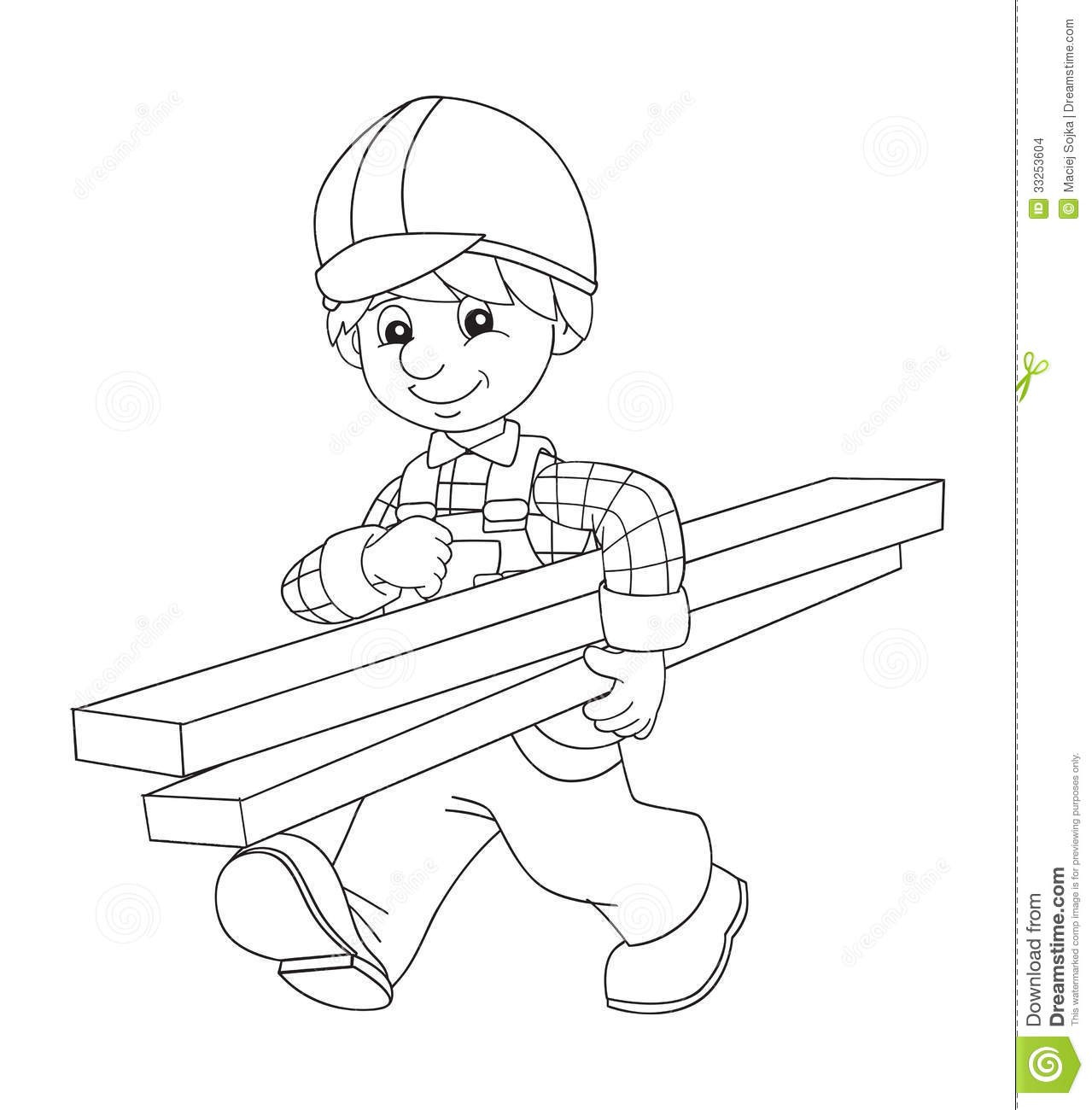 Plate Coloring Page The Coloring Plate Construction Worker Illustration For Construction