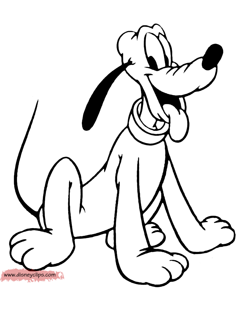 Pluto Coloring Pages Disneys Pluto Coloring Pages 4 Disneyclips