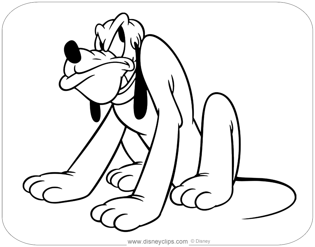 Pluto Coloring Pages Disneys Pluto Coloring Pages Disneyclips