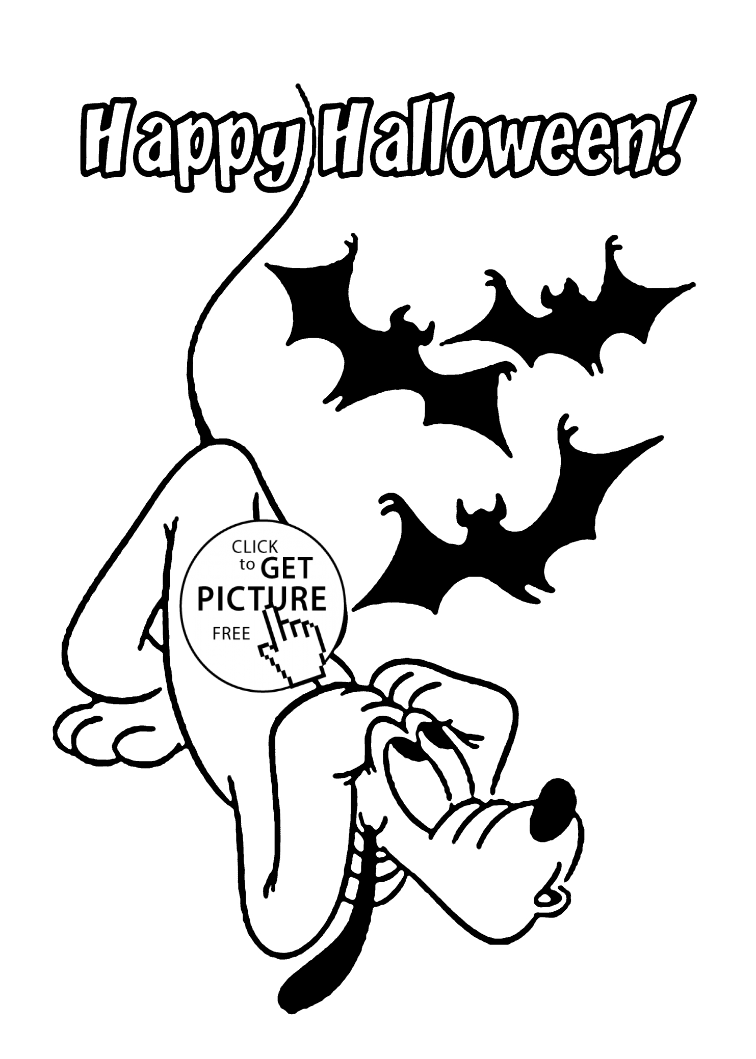 Pluto Coloring Pages Happy Halloween And Pluto Coloring Page For Kids Printable Free