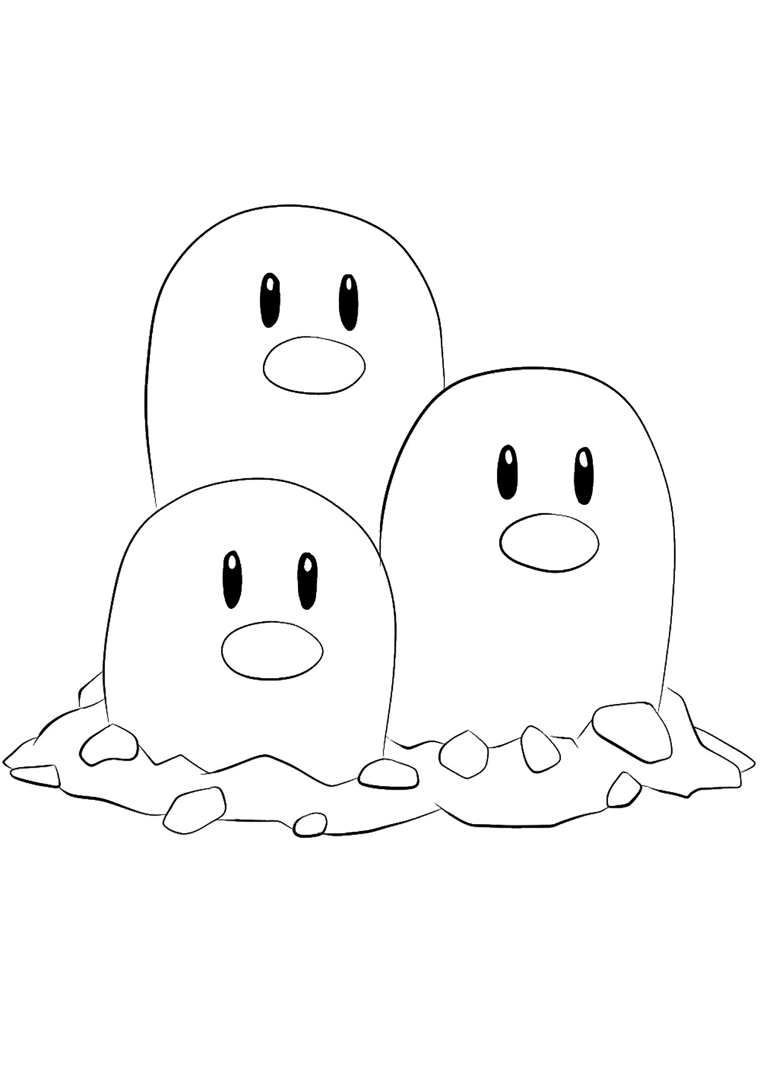 Pokemon Coloring Page Dugtrio No51 Pokemon Generation I All Pokemon Coloring Pages