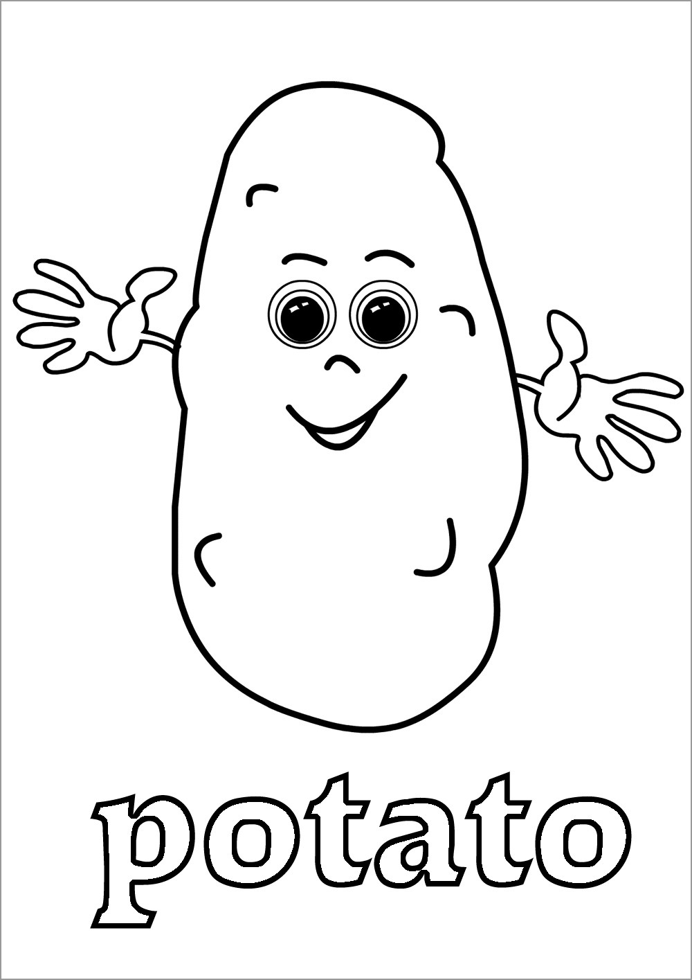 Potato Coloring Page Cartoon Potatoes Coloring Page For Kids Coloringbay