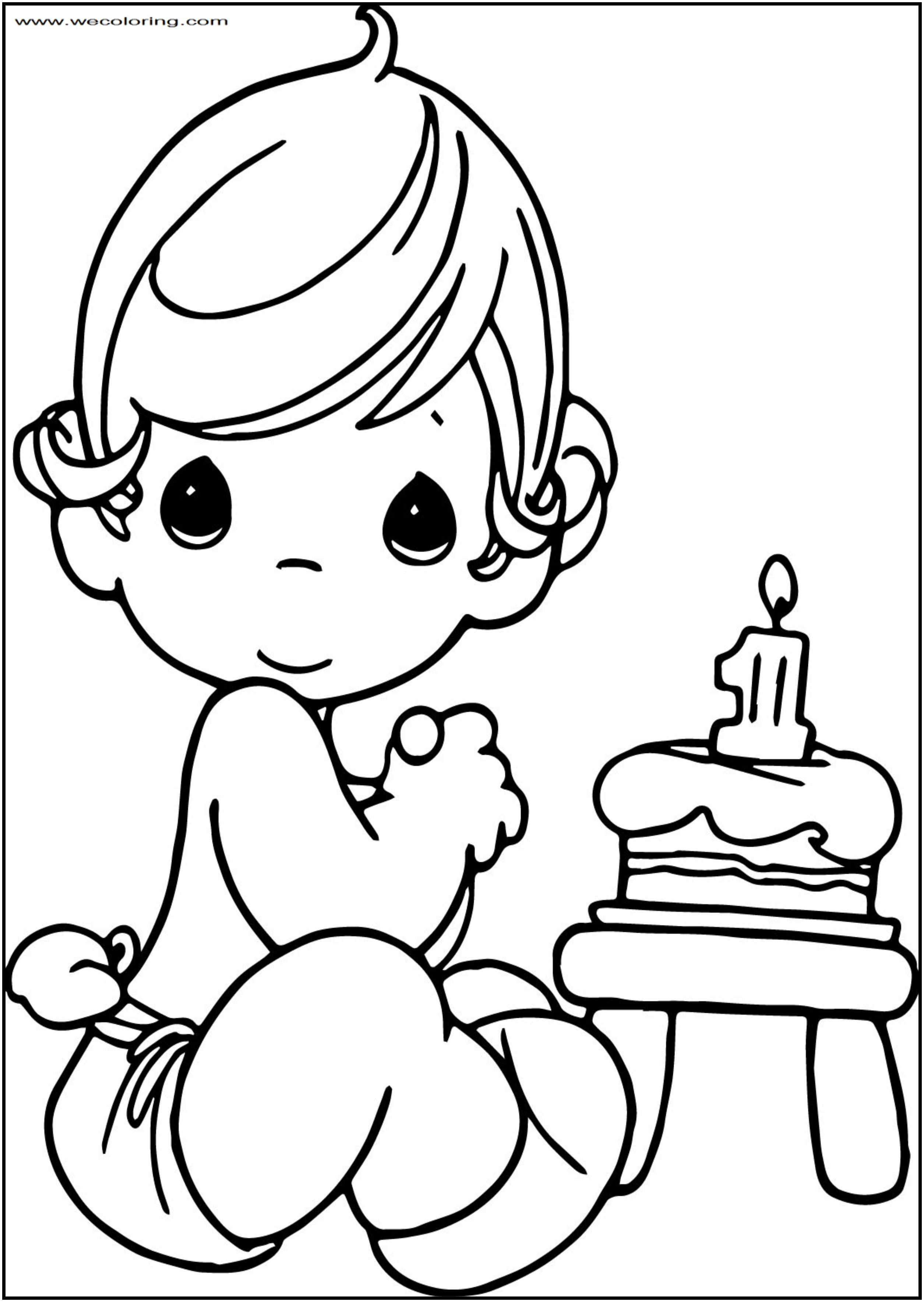 Precious Moments Baby Coloring Pages Precious Moments Happy Birthday Free Printable Coloring Page
