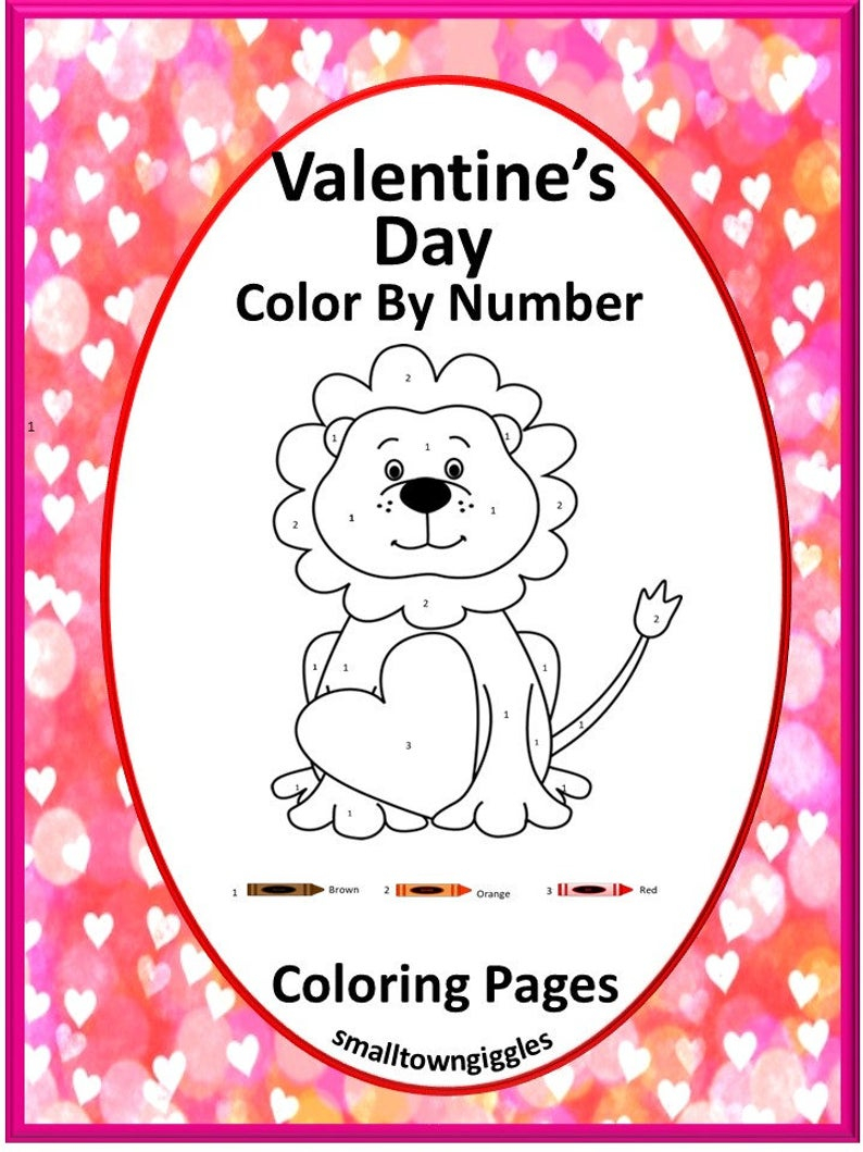 Preschool Valentines Day Coloring Pages Valentines Day Color Number Coloring Pages Fine Motor Skill Early Childhood Preschool Kindergarten Special Education Autism Math