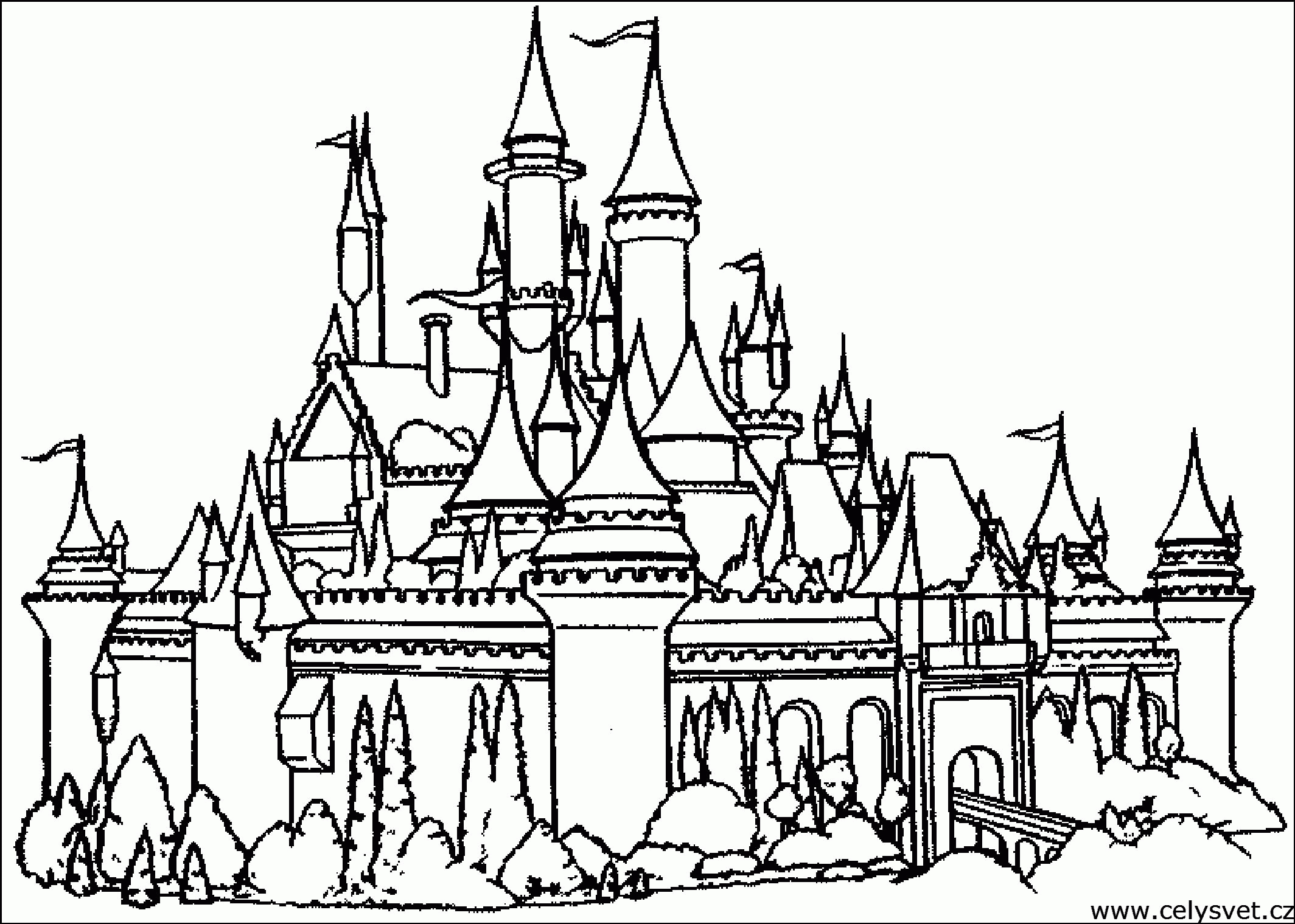 Princess Castle Coloring Page Disney Castle Coloring Pages Printable Coloring Home