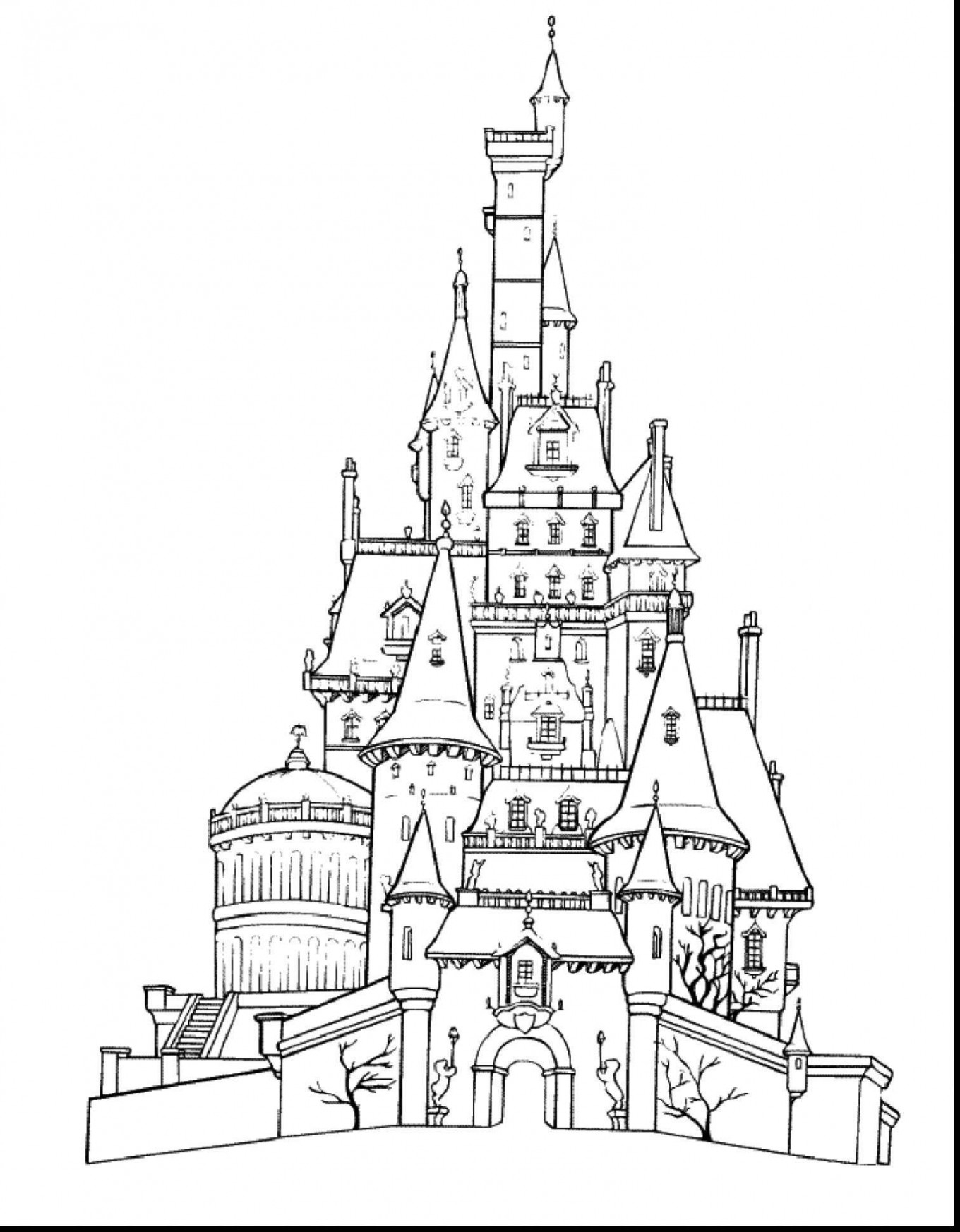 Princess Castle Coloring Page Disney Princess Castle Drawing At Paintingvalley Explore