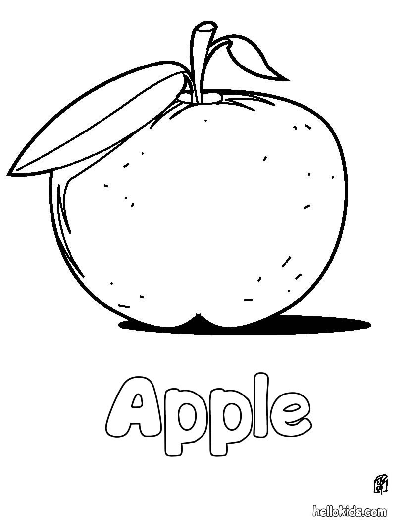 Printable Apple Coloring Pages Coloring Books Apple Coloring Page Source 3jc Picture For