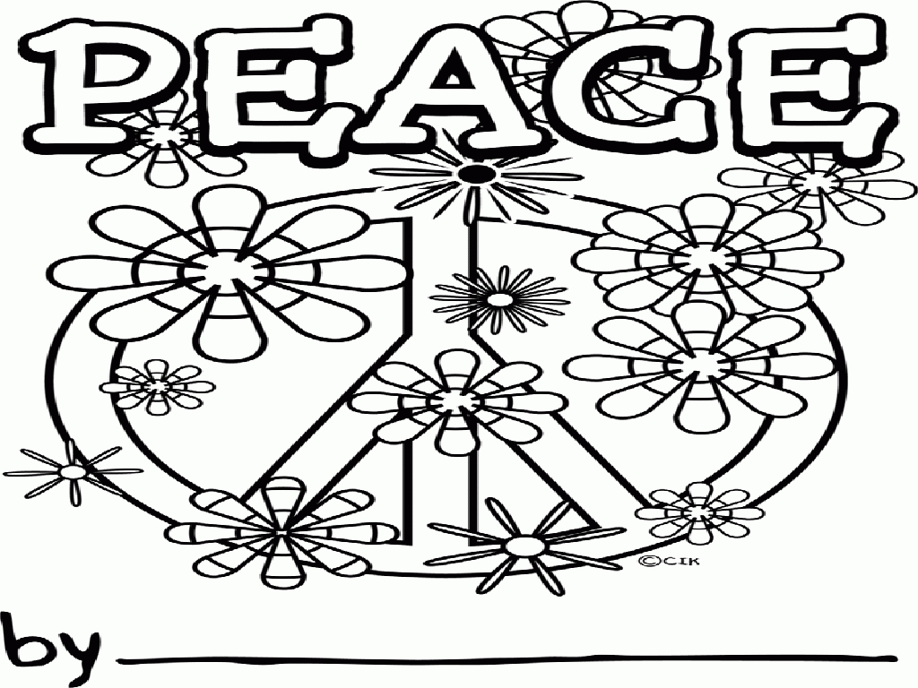 Printable Peace Sign Coloring Pages Peace Sign Coloring Page Coloring Home