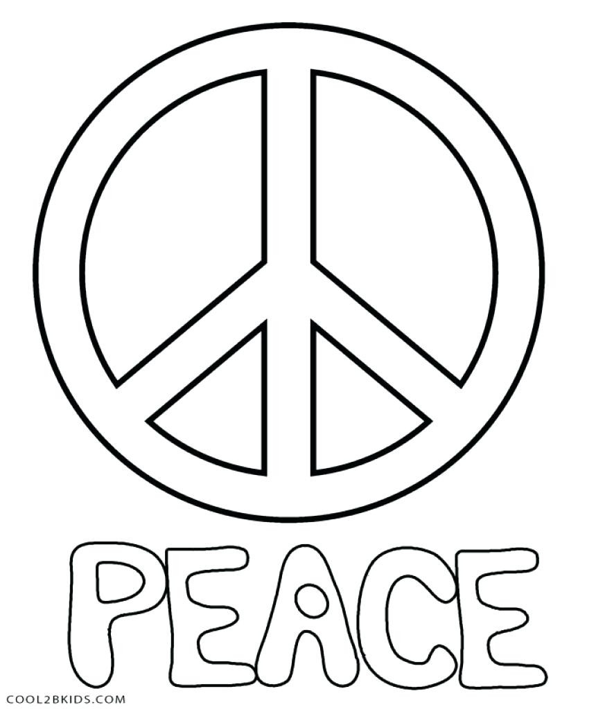 Printable Peace Sign Coloring Pages Peace Sign Coloring Pages At Getdrawings Free For Personal Use
