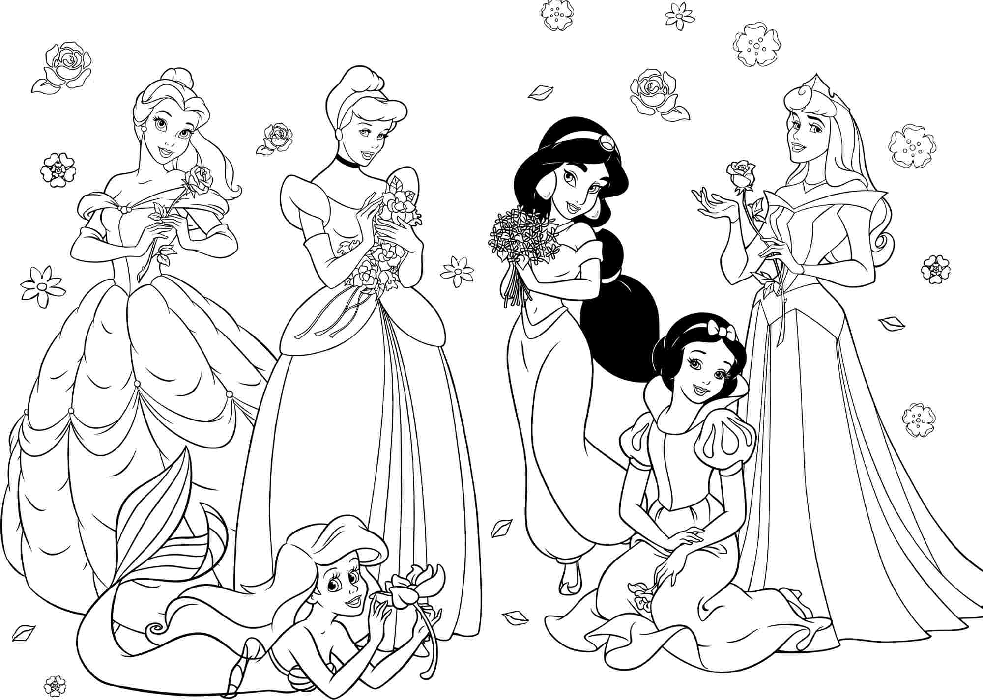 Printable Princess Coloring Pages Free Princess Jasmine Coloring Pages For Kids With Printable Princess