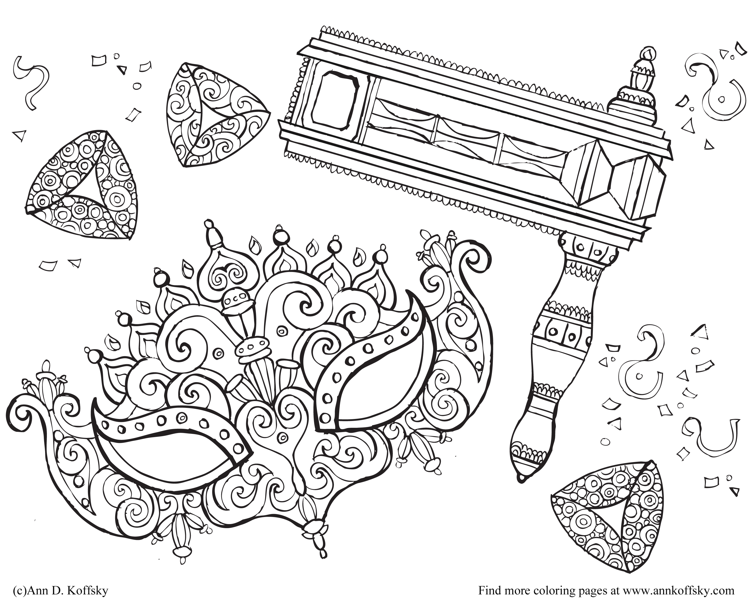 Purim Coloring Page Purim Coloring Page