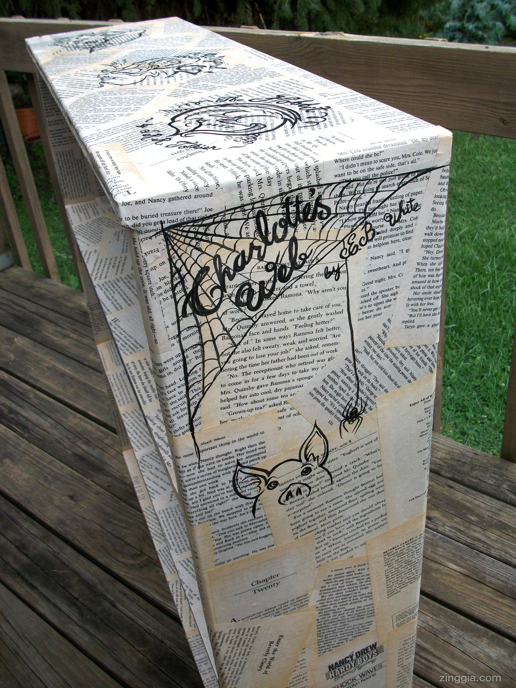 Ramona Quimby Coloring Pages Zinggia Decoupage Bookshelf With Vintage Paperback Books Zinggia