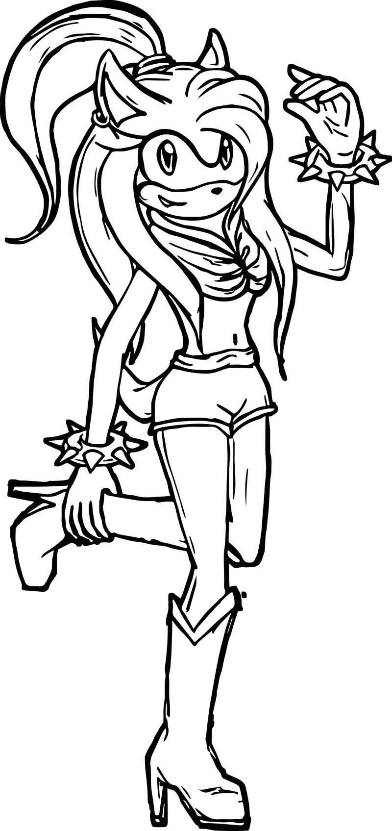 Rock Coloring Page Adult Amy Rose Rock N Roll The Cruelone Coloring Page