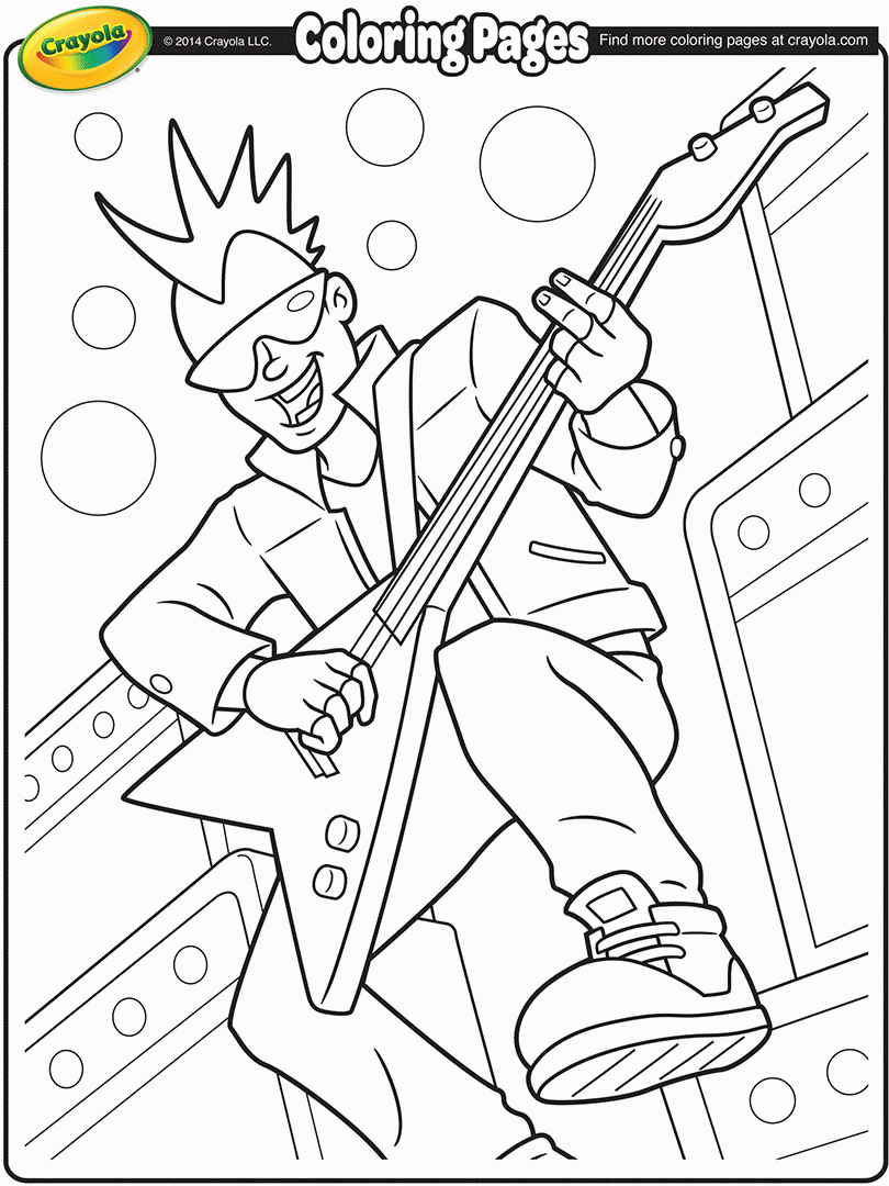 Rock Coloring Page Rock And Roll Coloring Pages Coloring Home