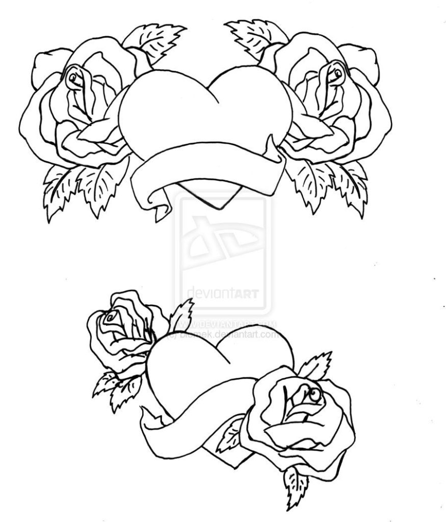 Roses And Hearts Coloring Pages Coloring Coloring Pages Of Roses And Hearts Free That Say I Love