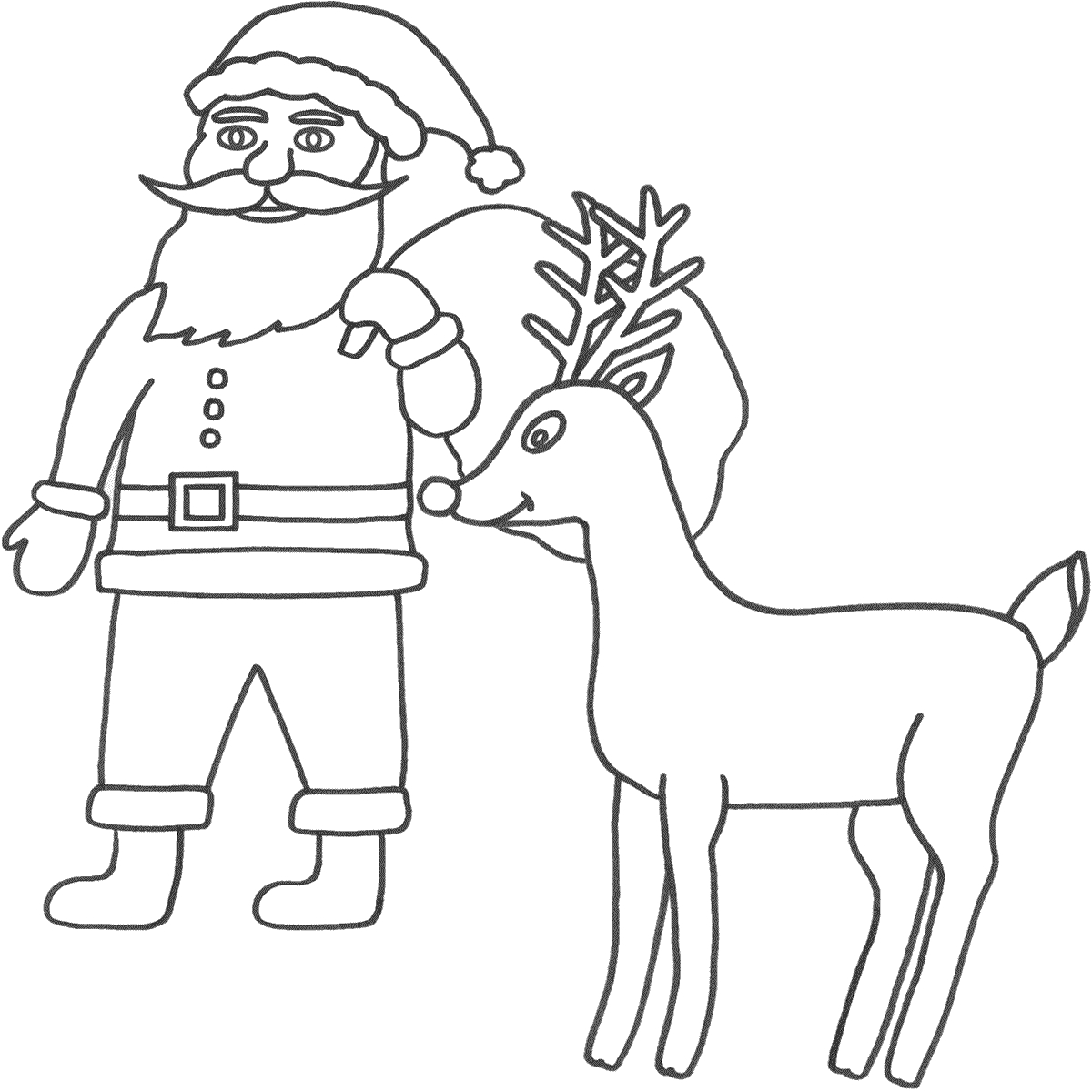 Santa And Rudolph Coloring Pages Santa And Rudolph Coloring Pages Train Rudolph The Red Nosed