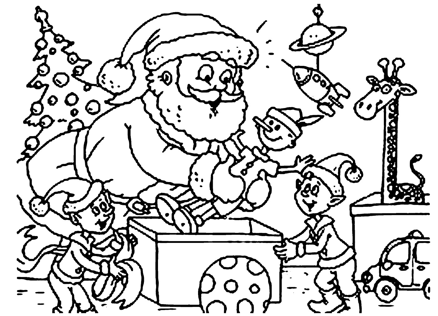 Santa Claus In Sleigh Coloring Page Christmas Santa Drawing At Getdrawings Free For Personal Use