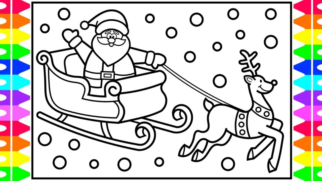 Santa Claus In Sleigh Coloring Page How To Draw Santas Sleigh Step Step For Kids Santa Claus Sleigh Coloring Page Christmas