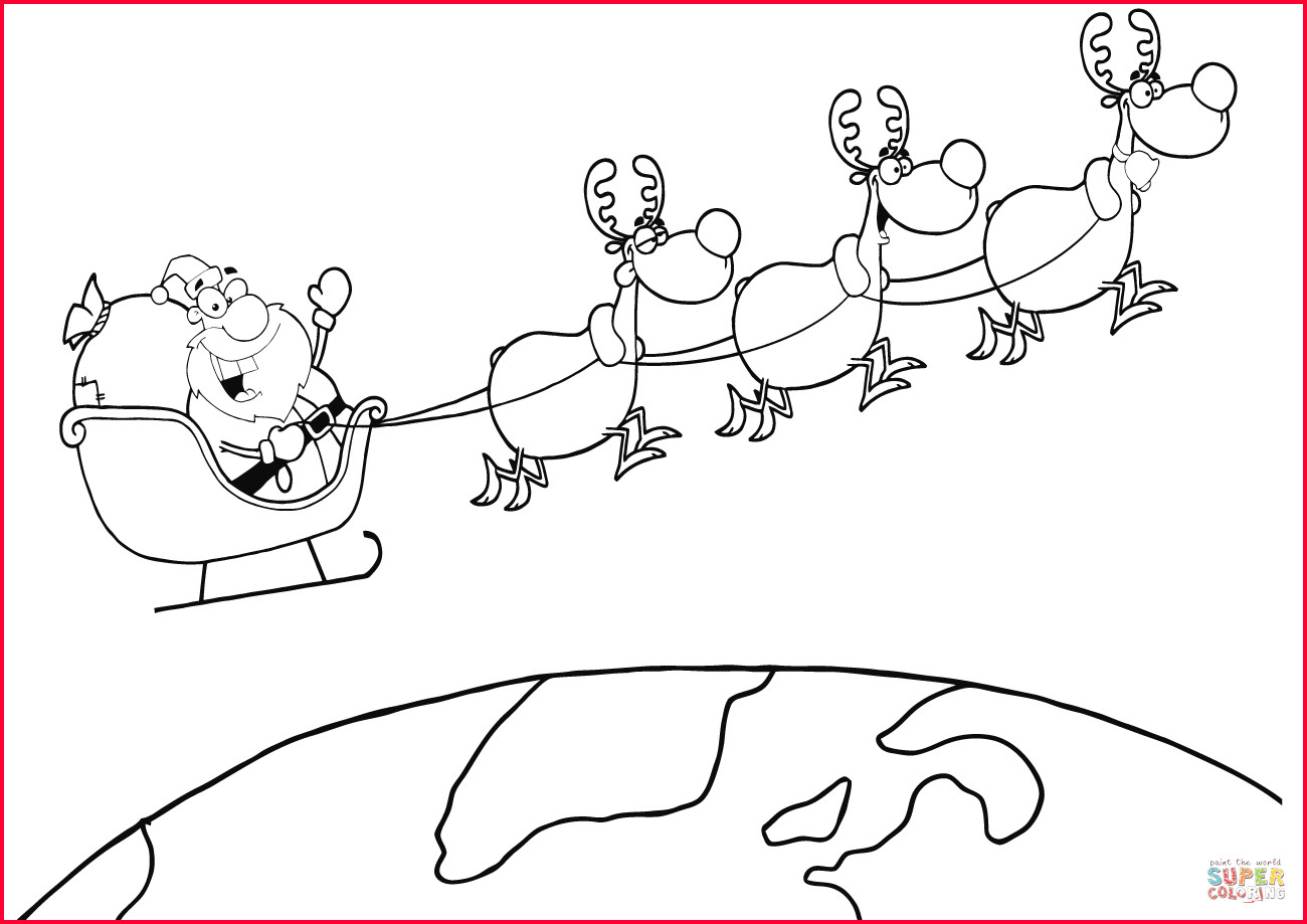Santa Claus In Sleigh Coloring Page Santa Claus Sleigh Drawing At Paintingvalley Explore