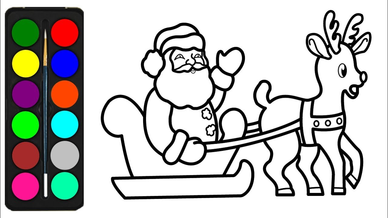Santa Claus In Sleigh Coloring Page Santa Claus With Sleigh Coloring Pages For Kids Drawings Of Santa Sleigh For Christmas
