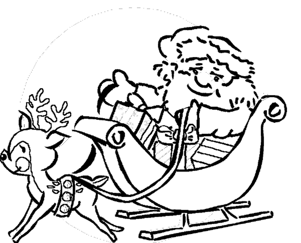 Santa Claus In Sleigh Coloring Page Santas Sleigh Drawing At Getdrawings Free For Personal Use