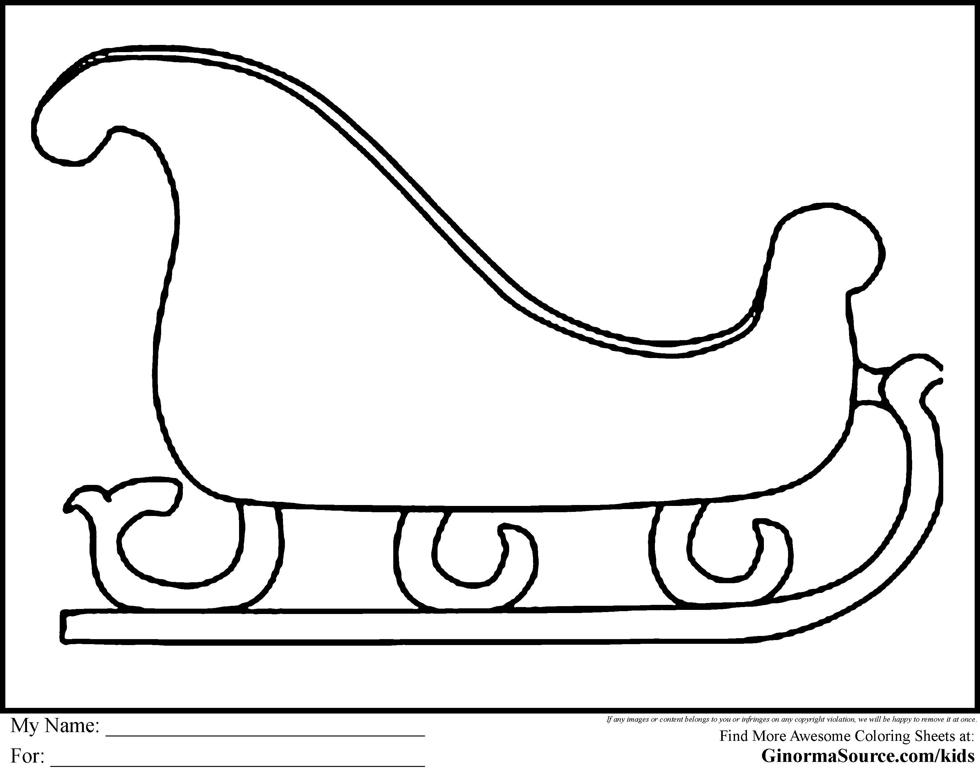 Santa Claus In Sleigh Coloring Page Sleigh Coloring Page Santa Claus Riding His Free Printable Hoofard