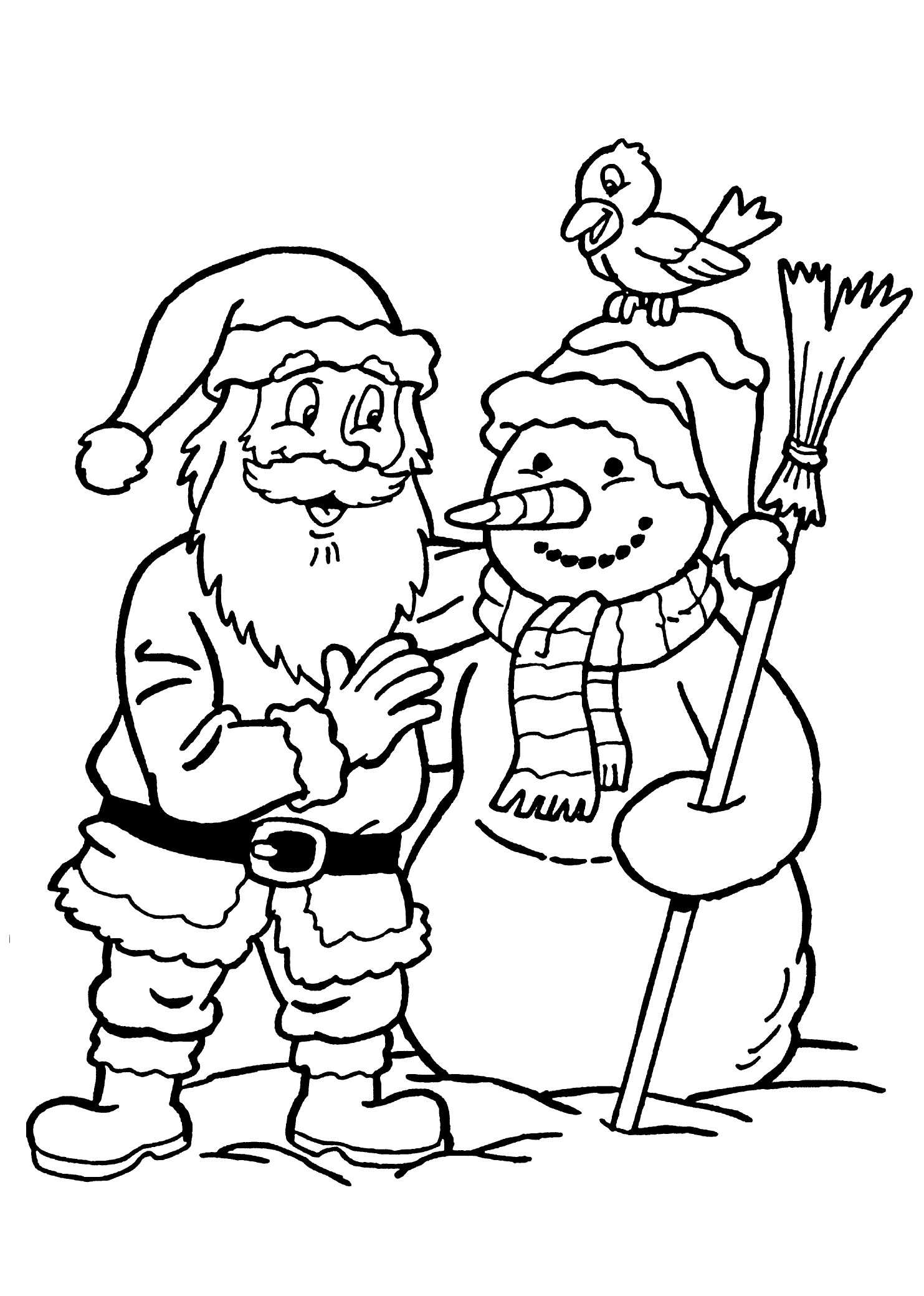 Santa Coloring Pages Free Coloring Ideas Santa Claus And Snowman Coloring Pages For