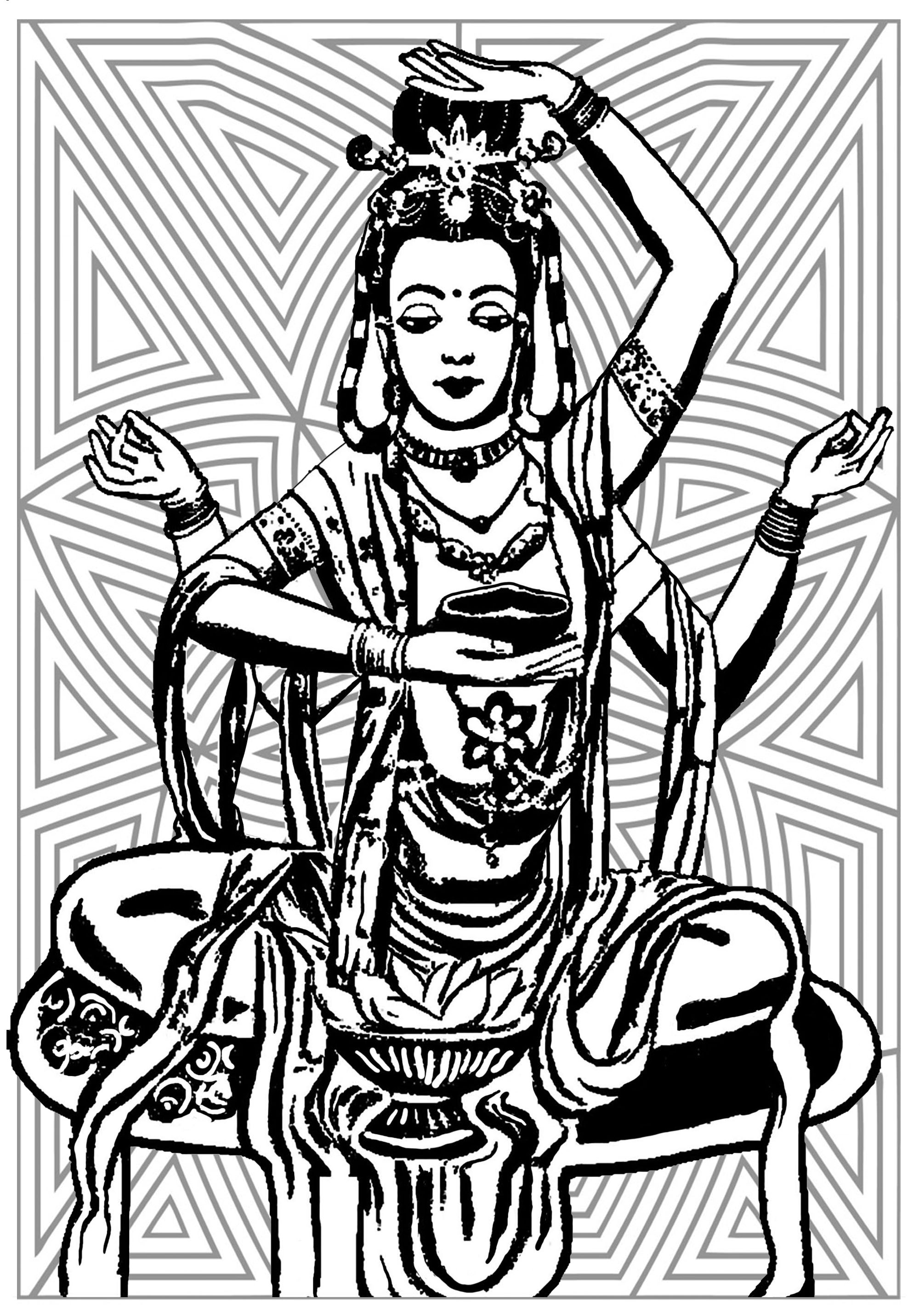 Saraswati Coloring Pages Saraswati Coloring Pages For Adults