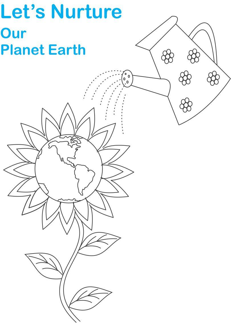 Save The Earth Coloring Pages Earth Day Printable Coloring Page For Kids 3