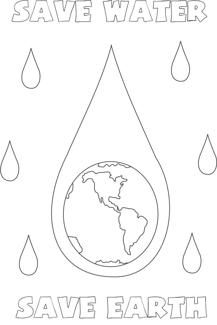 Save The Earth Coloring Pages Save Water Save Earth Coloring Page For Kids