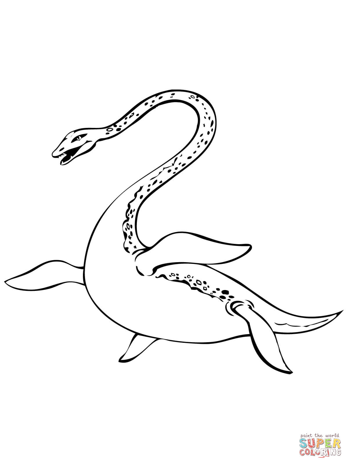 Sea Monster Coloring Pages Nessie Loch Ness Lake Monster Coloring Page Free Printable