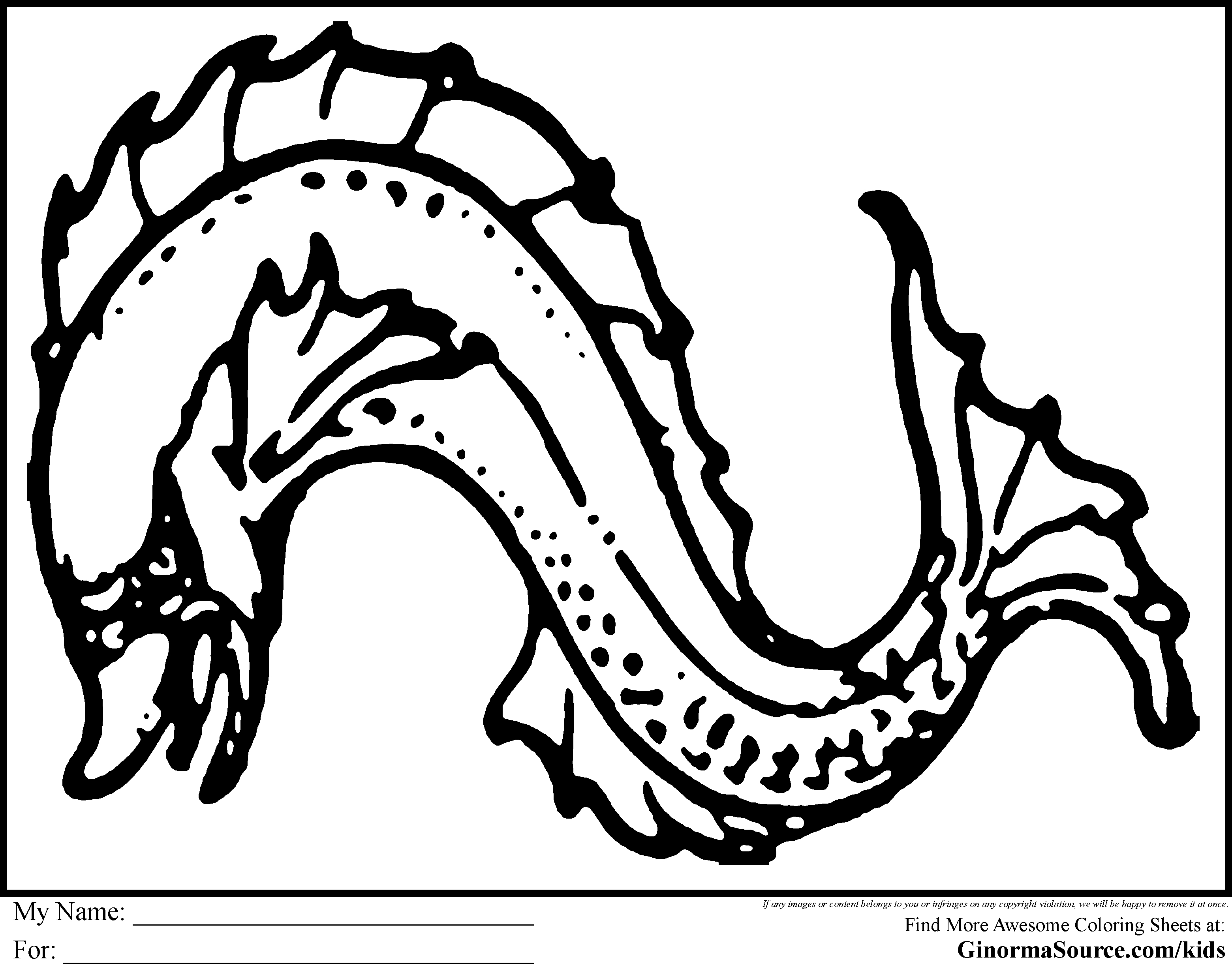 Sea Monster Coloring Pages Sea Monster Coloring Pages Ginormasource Kids
