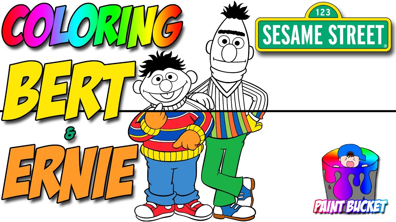 Sesame Street Sign Coloring Page Coloring Bert And Ernie Speed Painting Sesame Street Coloring Page For Kids