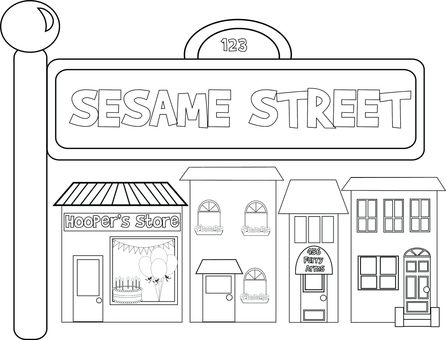 Sesame Street Sign Coloring Page Coloring Pages Road Sign Coloringes Street Traffic Signal Sheet