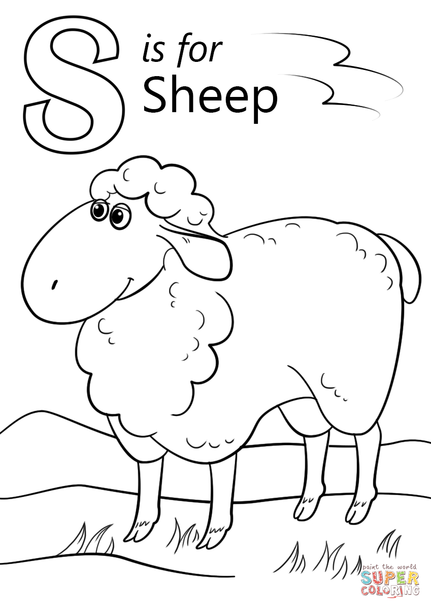 Sheep Face Coloring Page Letter S Is For Sheep Coloring Page Free Printable Coloring Pages