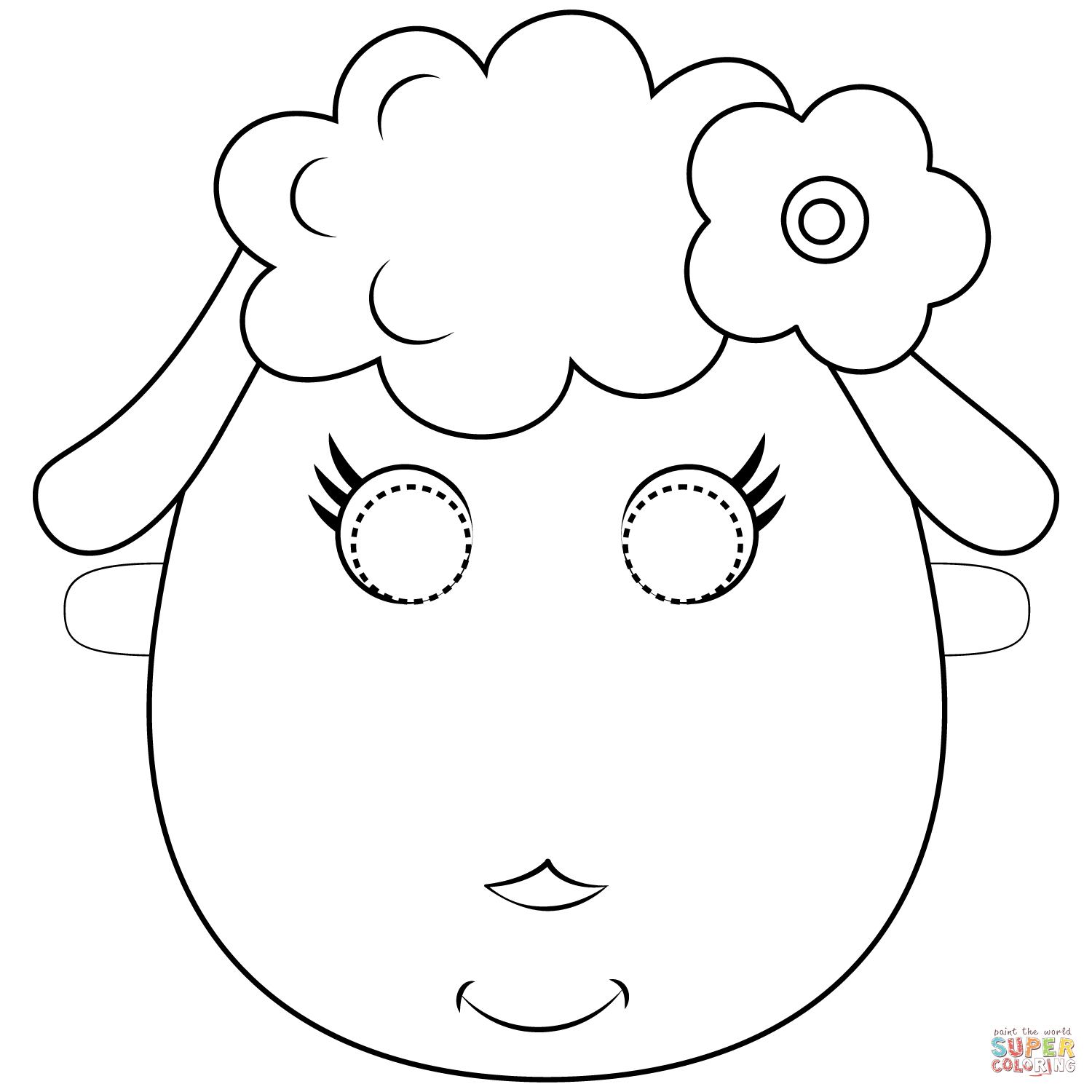 Sheep Face Coloring Page Sheep Mask Coloring Page Free Printable Coloring Pages
