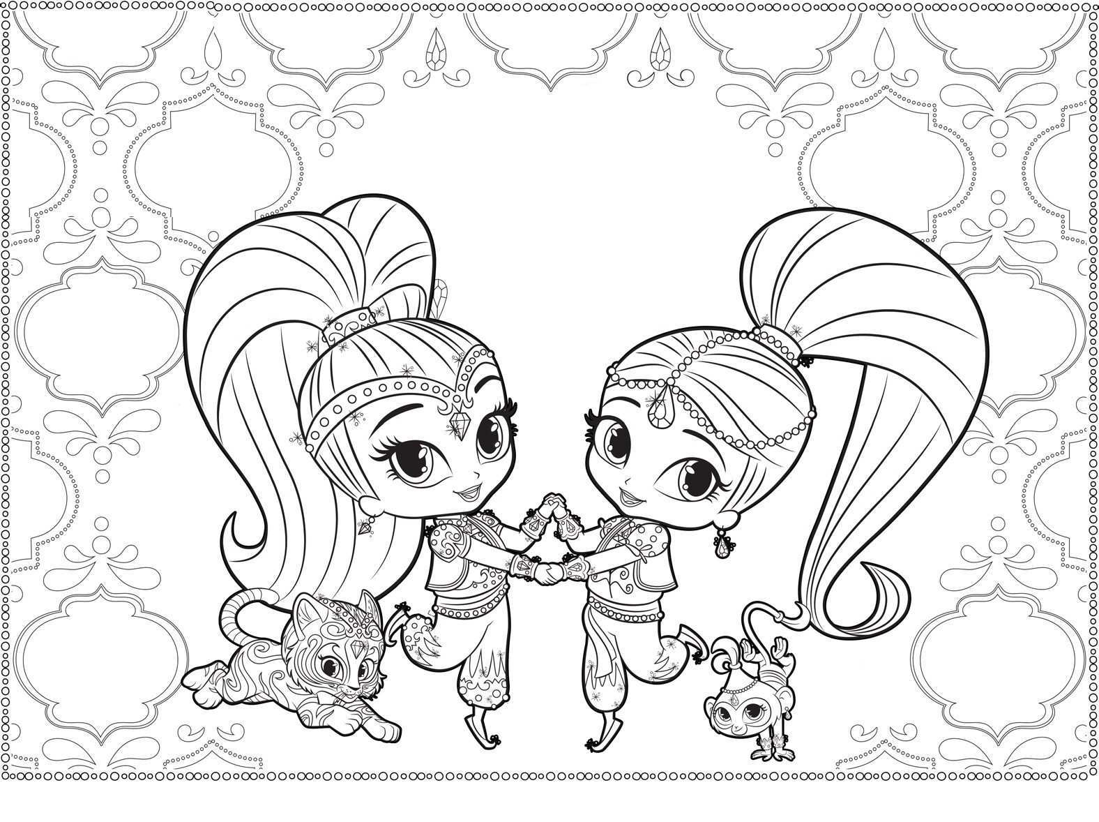 Shimmer And Shine Coloring Pages To Print Coloring Pages Showing Respect Beautiful Shimmer And Shine Printable