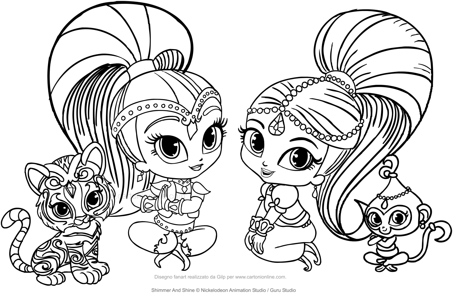 Shimmer And Shine Coloring Pages To Print Shimmer And Shine Coloring Page