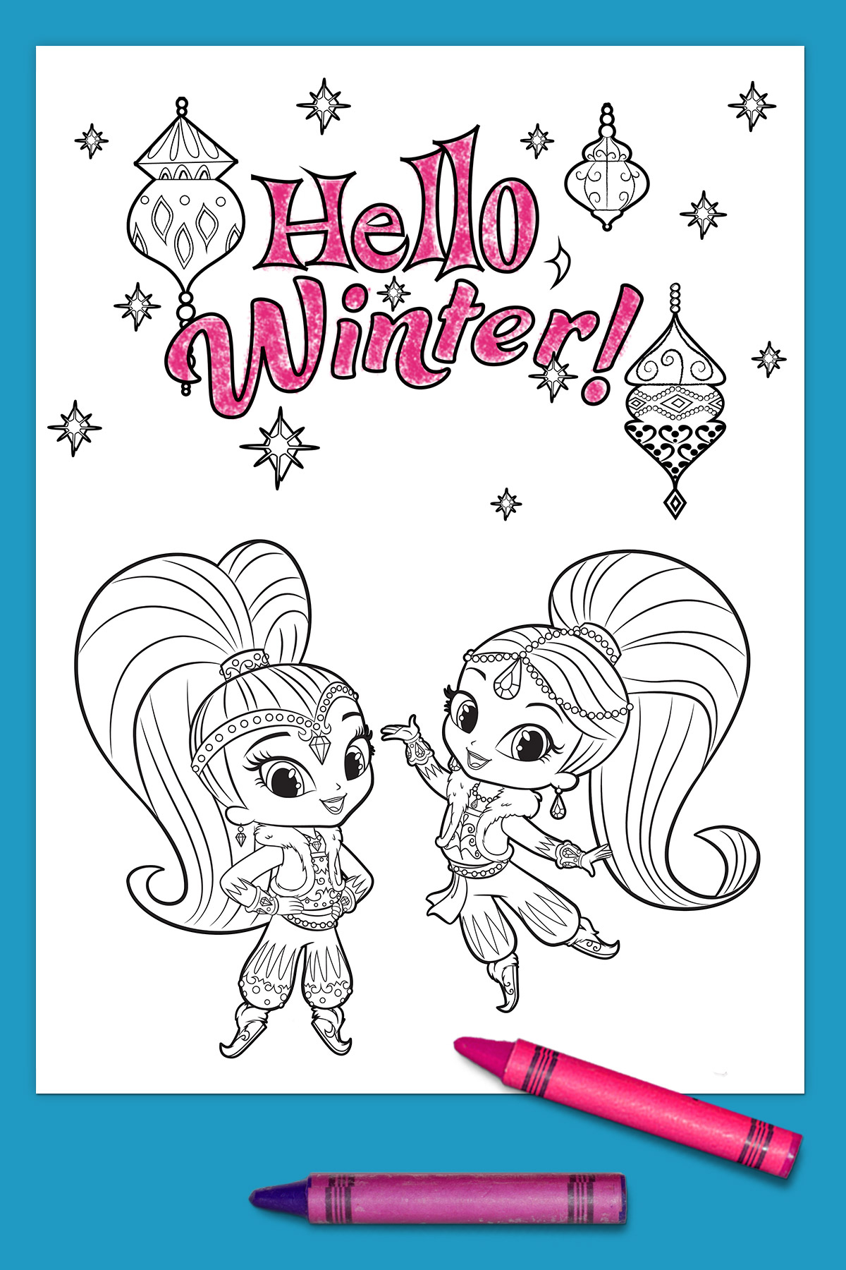 Shimmer And Shine Coloring Pages To Print Shimmer And Shine Winter Coloring Page Nickelodeon Parents