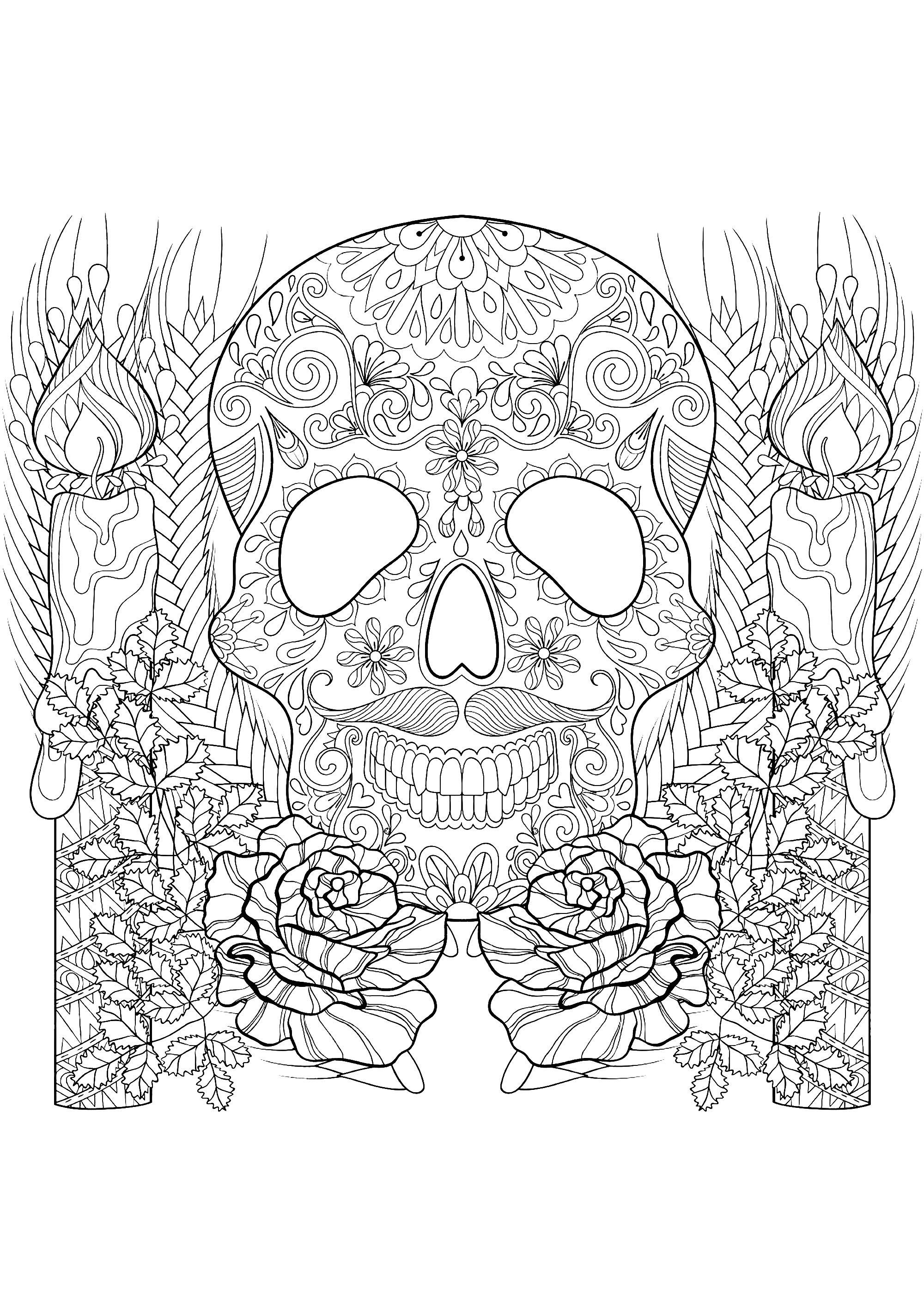Skull Color Pages Skull Coloring Pages For Adults