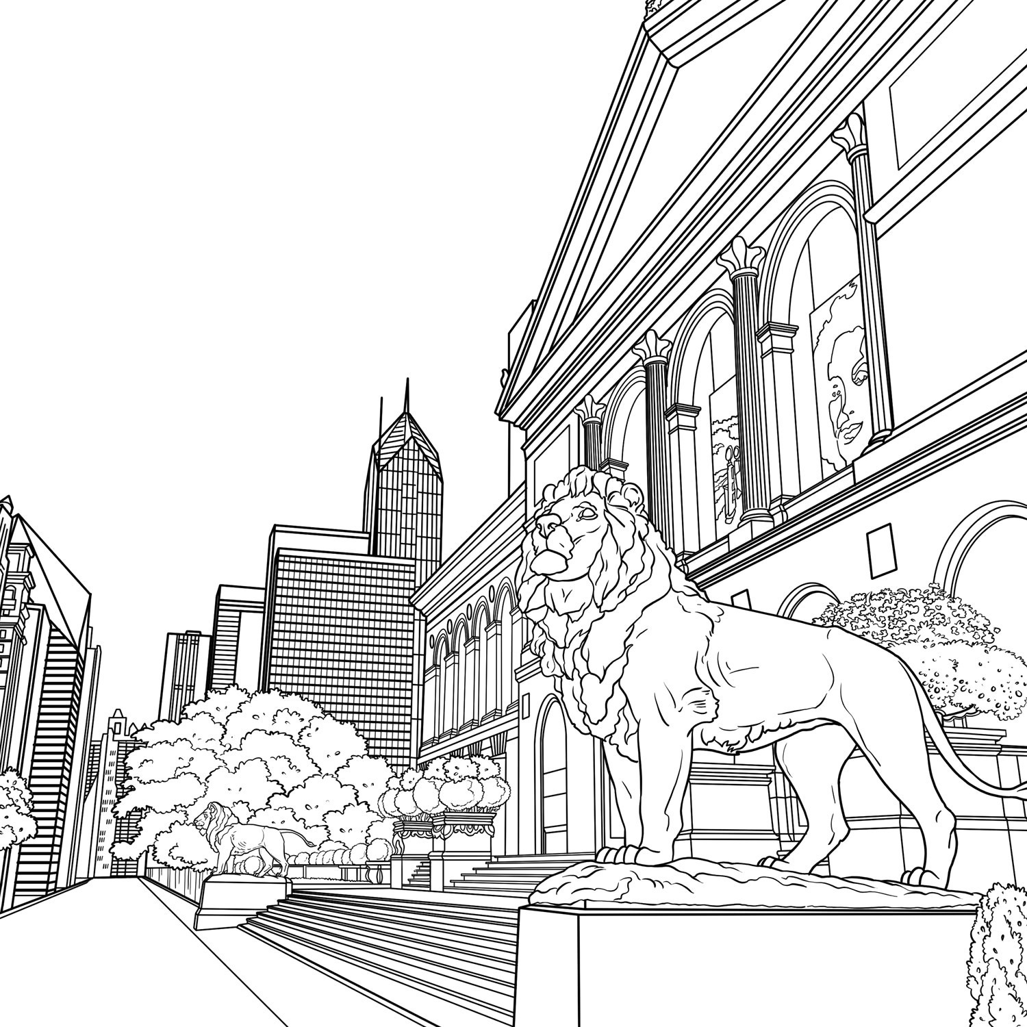Skyline Coloring Pages Chicago Bears Paintings Search Result At Paintingvalley