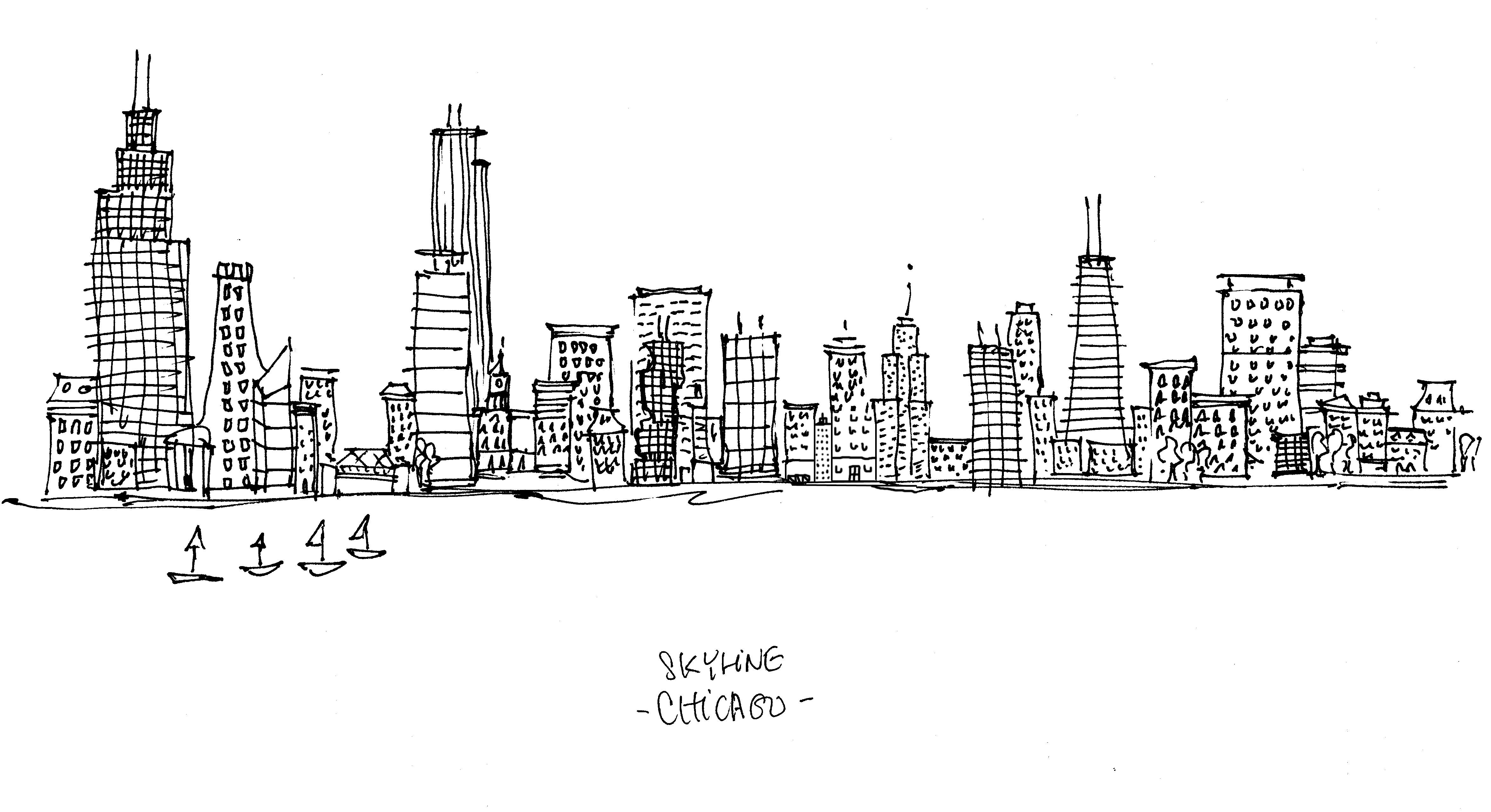 Skyline Coloring Pages Chicago Skyline Simple Drawing Sketch Coloring Page Related Image