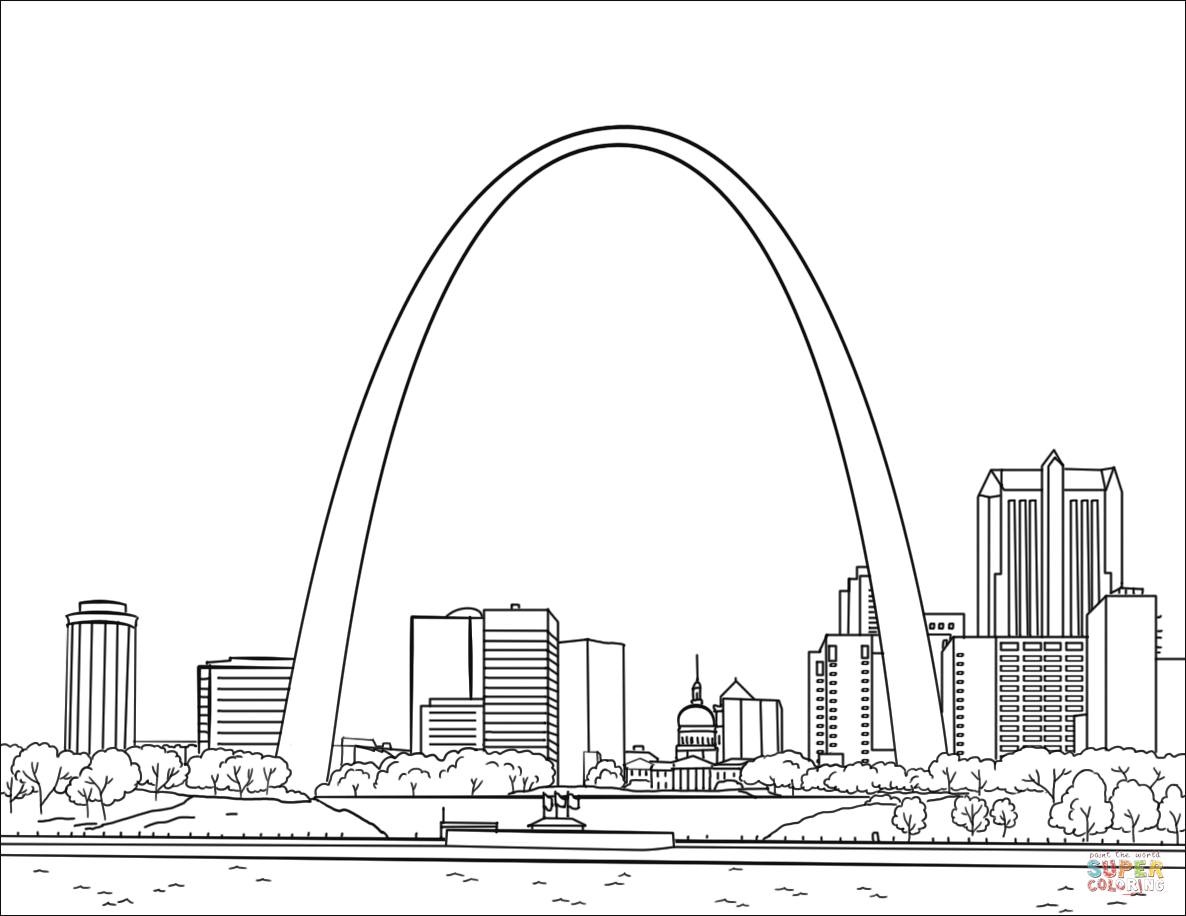 Skyline Coloring Pages St Louis Gateway Arch Coloring Page Free Printable Coloring Pages