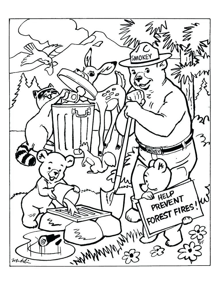 Smokey The Bear Coloring Pages Bear Coloring Sheet Bluedotsheetco
