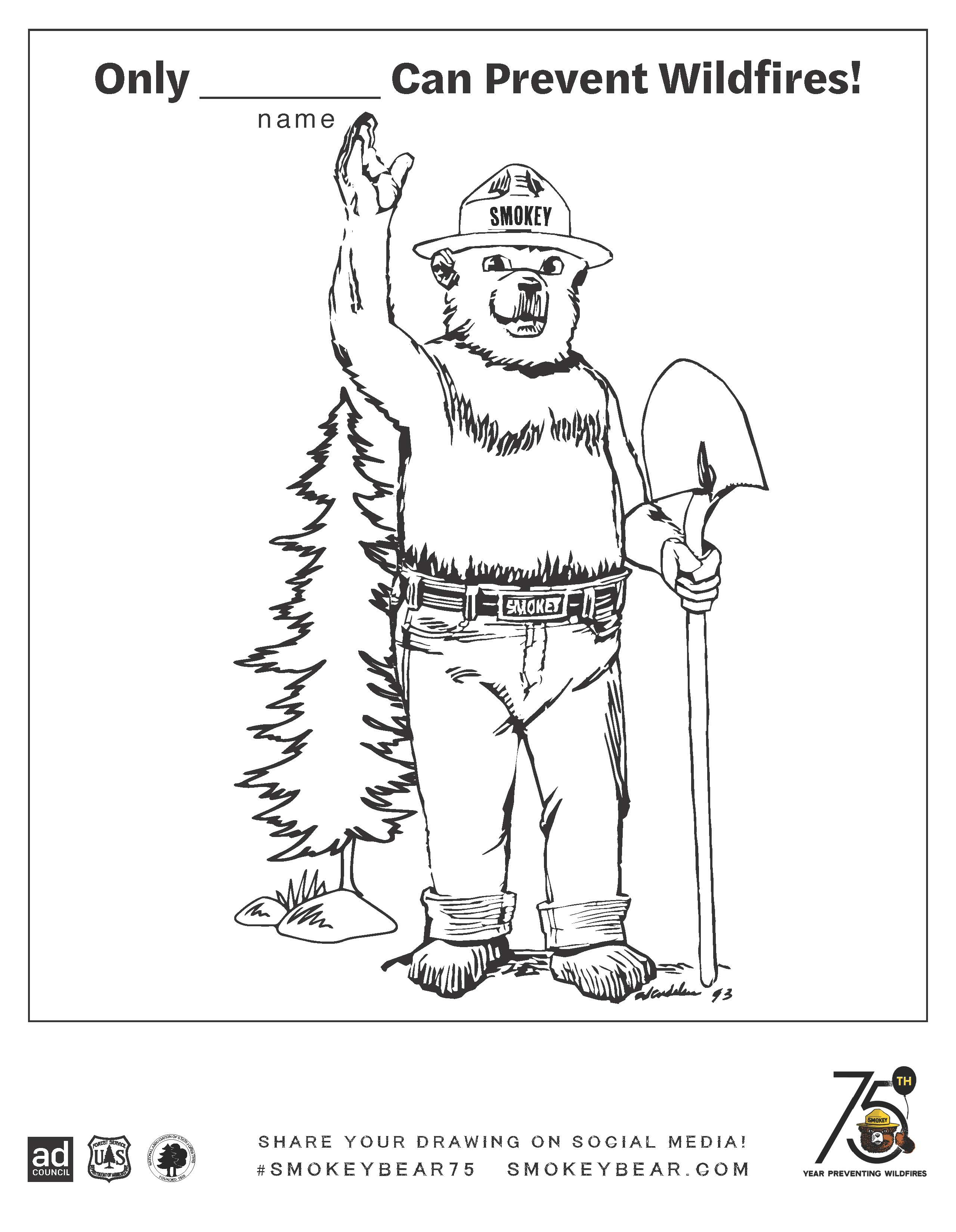 Smokey The Bear Coloring Pages Event Materials Smokey Bear Campaign Toolkit