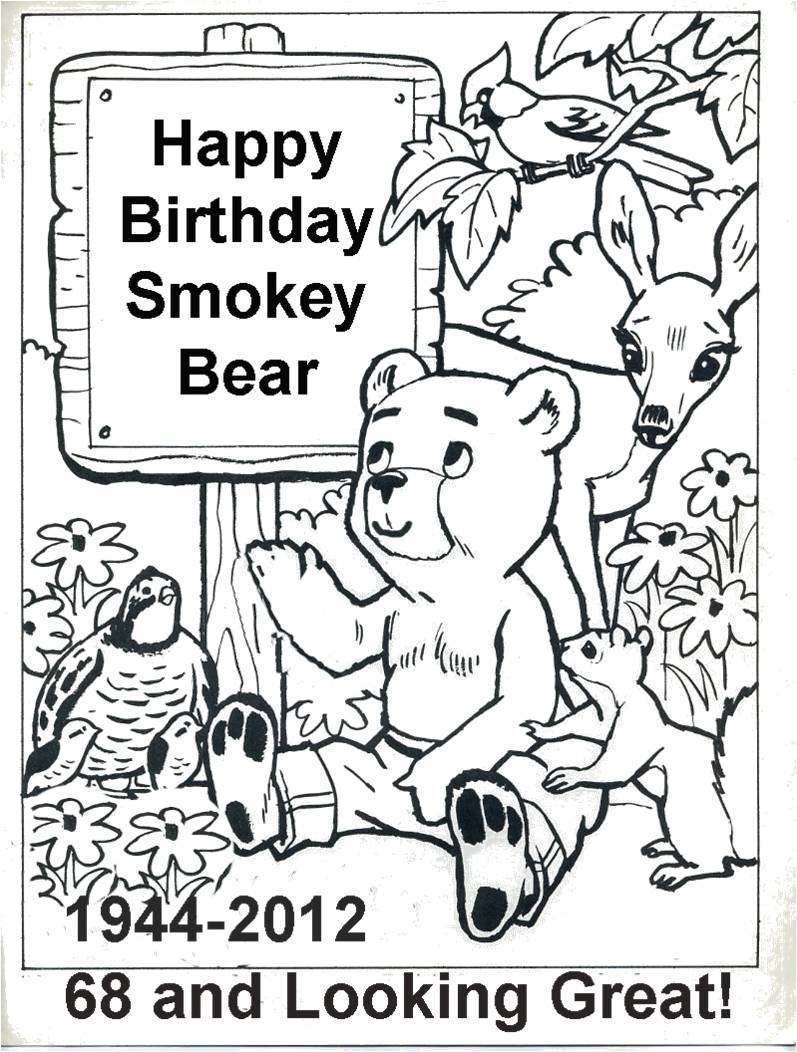 Smokey The Bear Coloring Pages Virginia Wildfire Information And Prevention July 2012