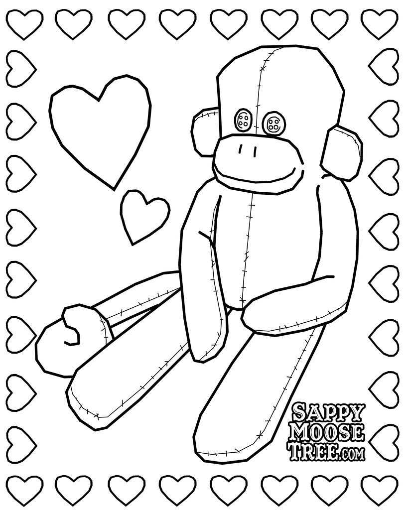 Sock Monkey Coloring Page Buttons The Sock Monkey Coloring Page Color Buttons And I Flickr
