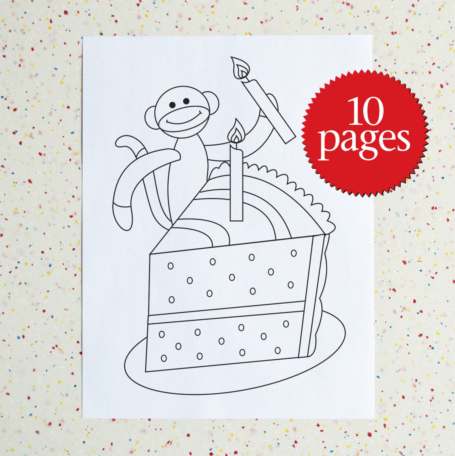 Sock Monkey Coloring Page Colouring Pages Birthday Sock Monkey Birthday Coloring Book Loot Bags Birthday Decorations Sock Monkeys