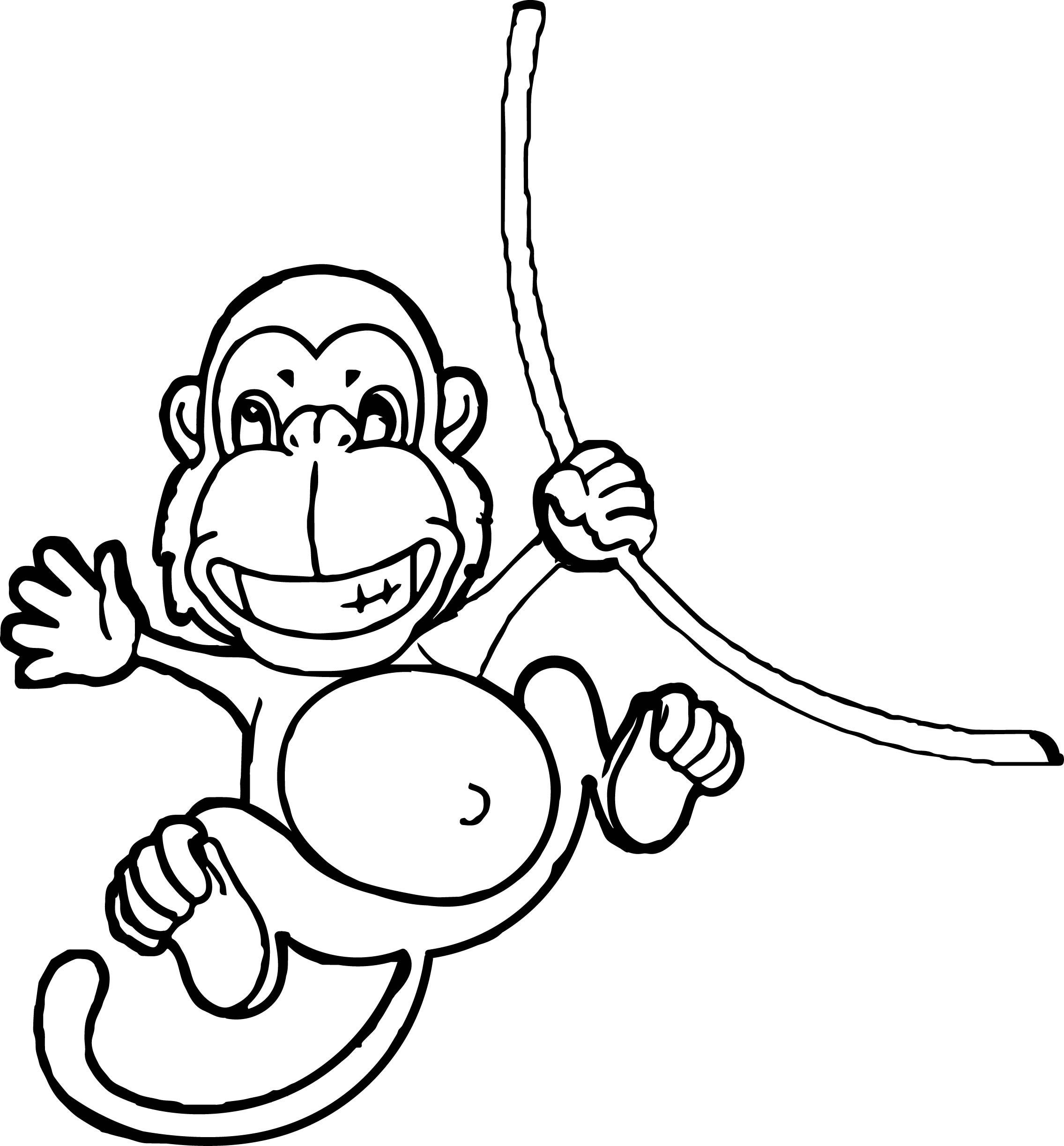 Sock Monkey Coloring Page Zoo Tropical Happy Monkey Coloring Page Wecoloringpage