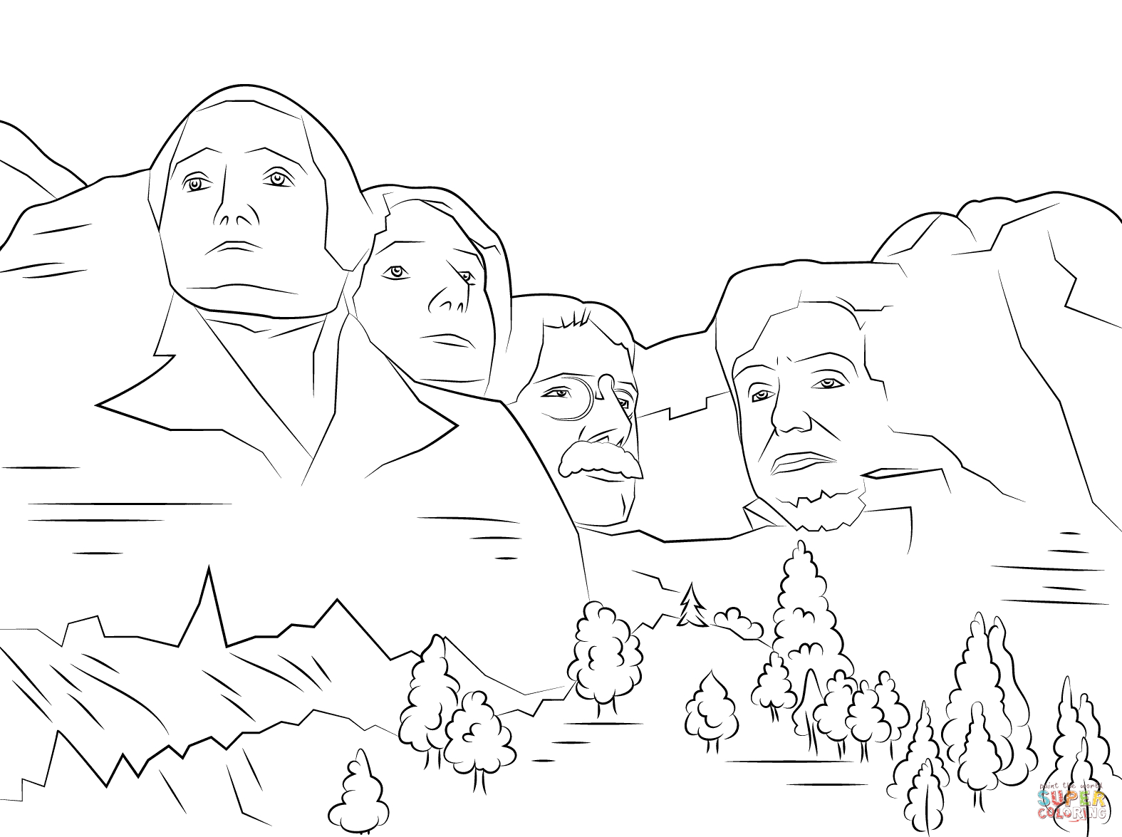 South Park Coloring Page Mount Rushmore Coloring Page Free Printable Coloring Pages